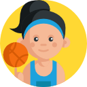 girl with basketball icon